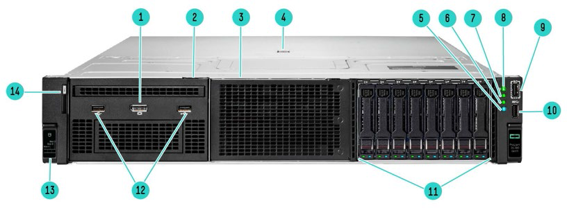 HPE DL380 8SFF front View