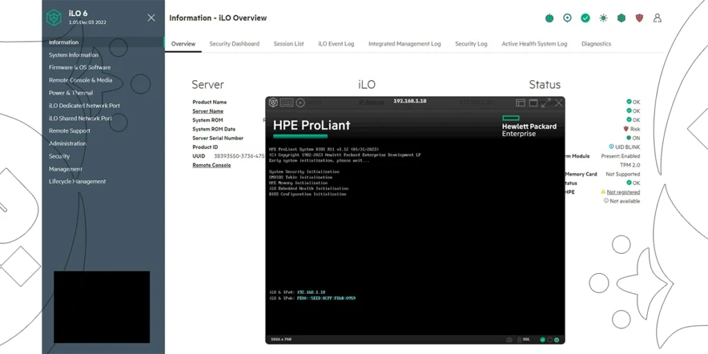 hpe ilo6 Virtual Media page