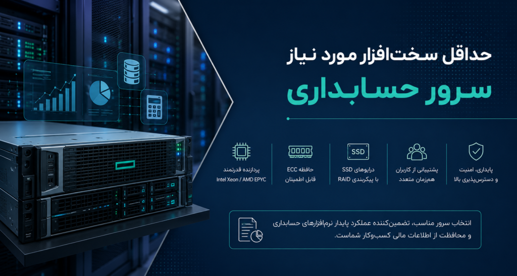 حداقل سخت‌افزار مورد نیاز سرور حسابداری